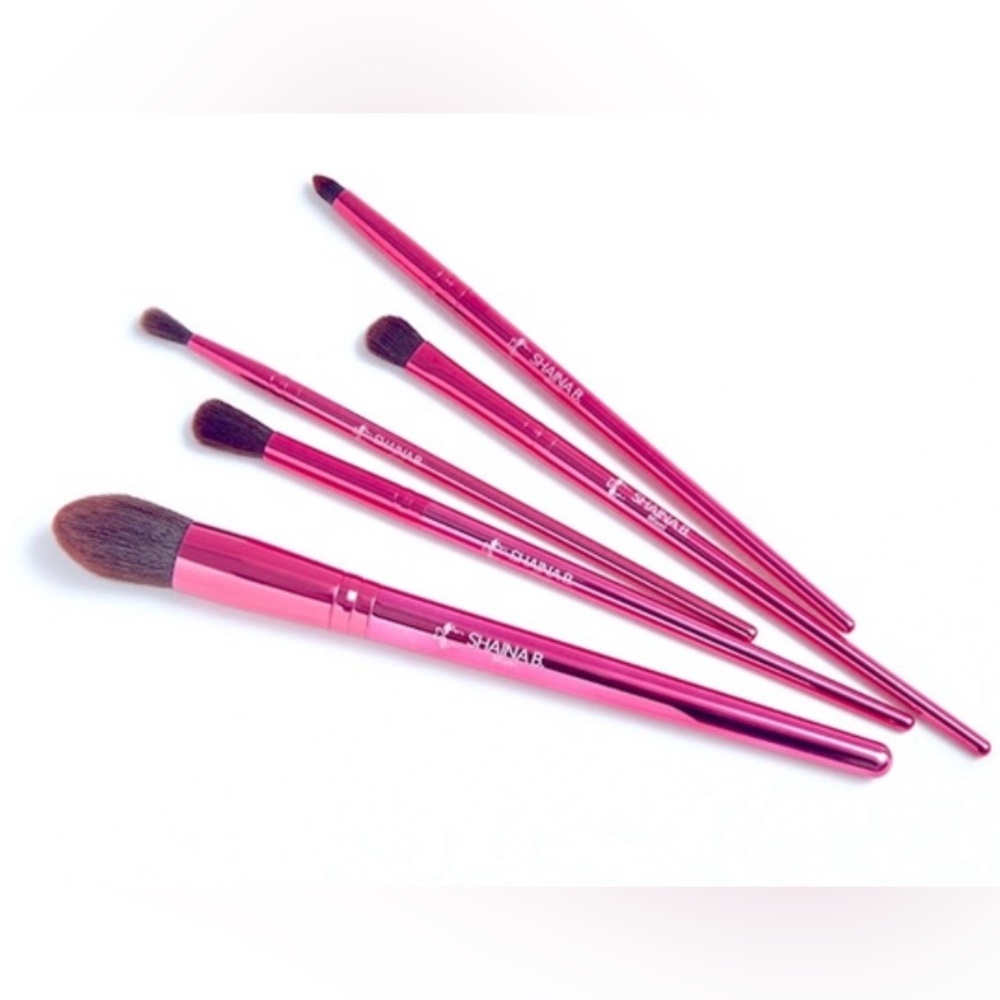 SHAINA B || Miami Fab - 5 Piece Essential Brush Set in Metallic Pink 💗NIB💗